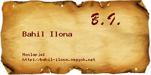 Bahil Ilona névjegykártya