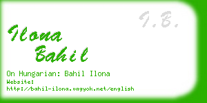 ilona bahil business card